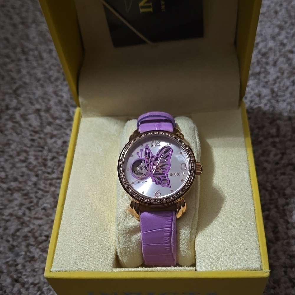 Invicta Purple Butterfly Women's Watch